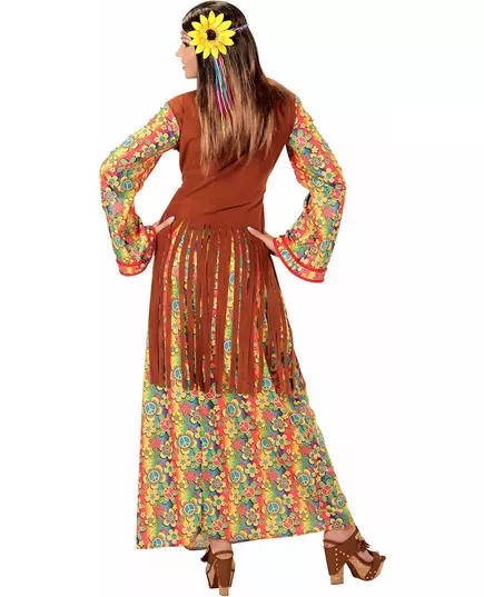 Lange hippiejurk met franjes voor vrouwen, Maat: Large, image 2