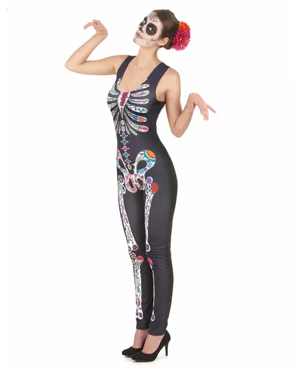 Dia de los Muertos skelet pak voor vrouwen, Maat: Medium/Large, image 2
