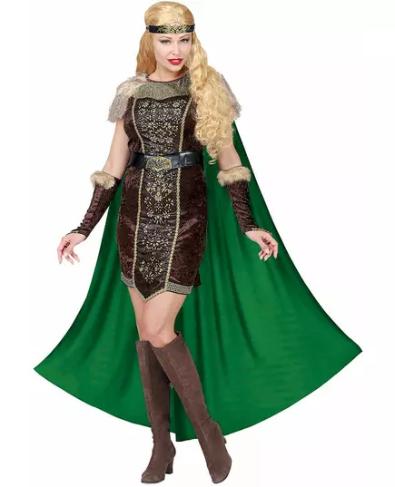 Déguisement viking fourrure avec cape femme, Taille: Large, image 2