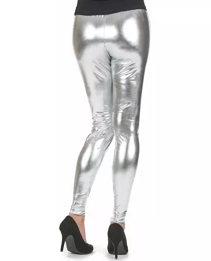Zilverkleurige legging voor vrouwen, Maat: Small/Medium, image 2