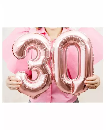 Ballon aluminium chiffre rose gold 36 cm, Taille: 4, image 2