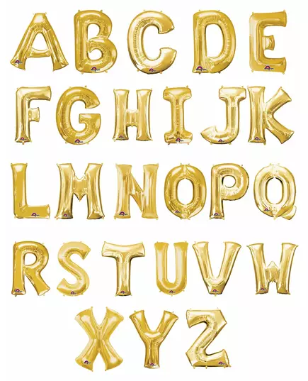 Goudkleurige grote aluminium letter ballon, Maat: K, image 2