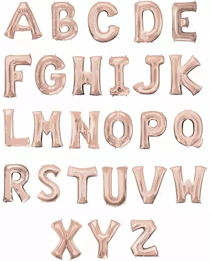 Ballon aluminium lettre rose gold 81 cm, Taille: J, image 2