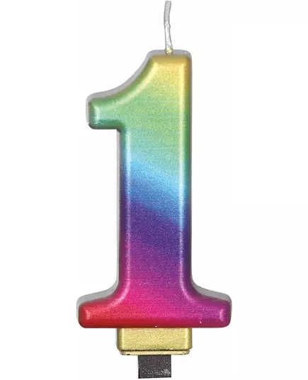 Bougie chiffre multicolore 8 cm, Taille: 2, image 2