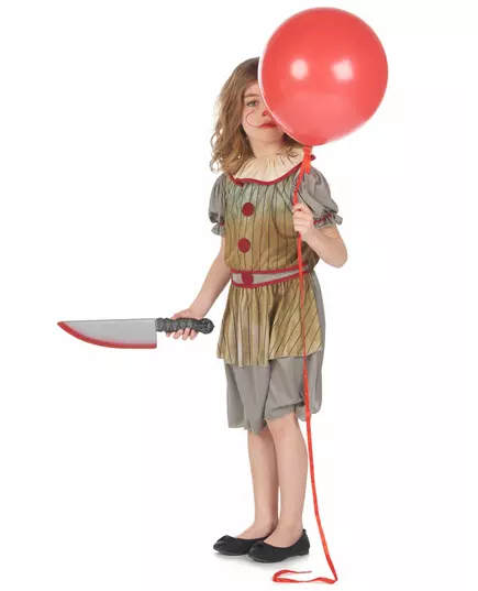 Enge clown vermomming grijs meisje, Maat: 13–14 jaar (140–152 cm), image 2