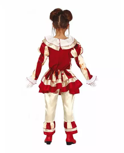 Déguisement clown terrifiante rouge et blanc fille, Taille: 10–12 ans (142–148 cm), image 2