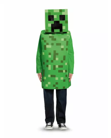 Klassiek Minecraft™ Creeper kostuum voor kinderen, Maat: 7–8 jaar (124–136 cm), image 2