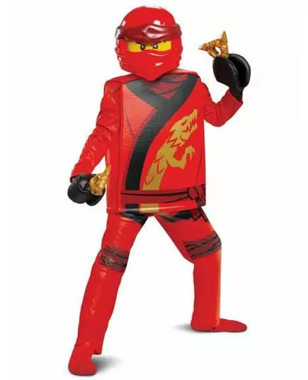 Deluxe Kai Ninjago® LEGACY kostuum - LEGO™ kind, Maat: 7–8 jaar (124–136 cm), image 2