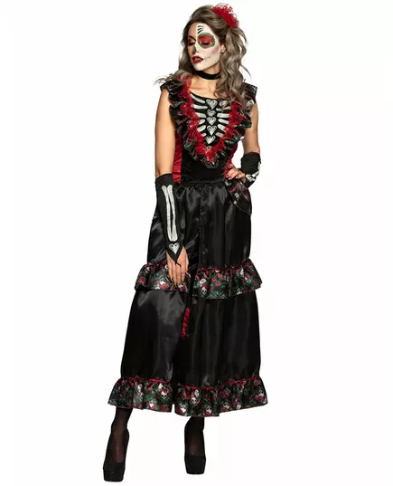 Dia de los Muertos elegant kostuum voor vrouwen, Maat: Medium/Large (40/42), image 2