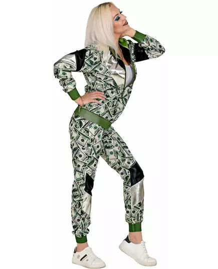 Kostuum trainingspak dollarbiljet volwassenen, Maat: Medium, image 2