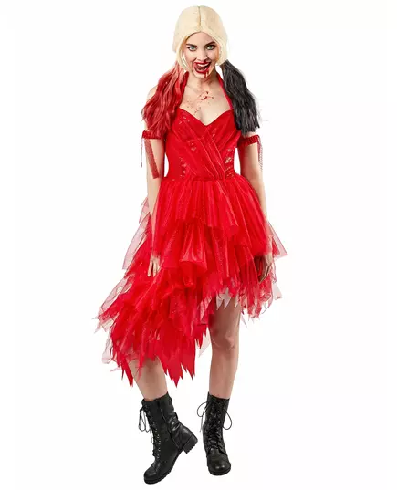 Robe rouge Harley Quinn™ femme - Suicide Squad 2™, Taille: Small, image 2