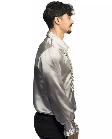 Chemise disco argentée homme, Taille: XX-Large (58/60), image 3