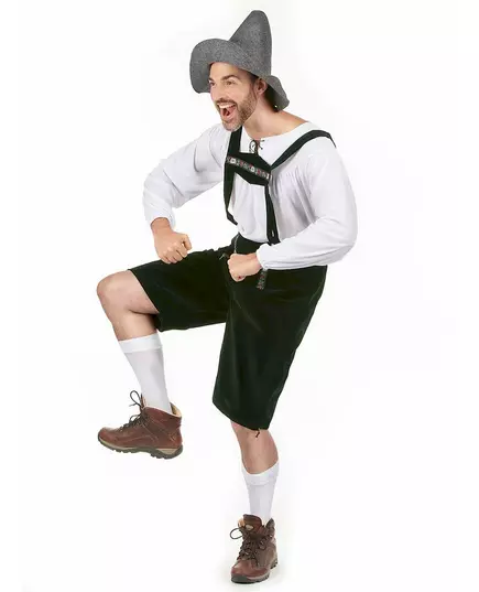 Déguisement bavarois vert foncé homme, Taille: Large, image 3