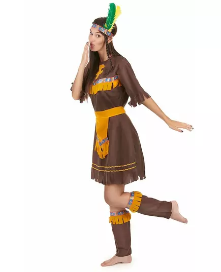 Bruine indianen kostuum voor vrouwen, Maat: X-Large, image 3