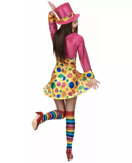 Clownskostuum met grote stippen voor vrouwen, Maat: X-Large, image 3