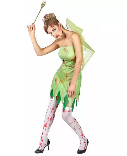 Bloederige groene fee kostuum voor vrouwen, Maat: Medium, image 3