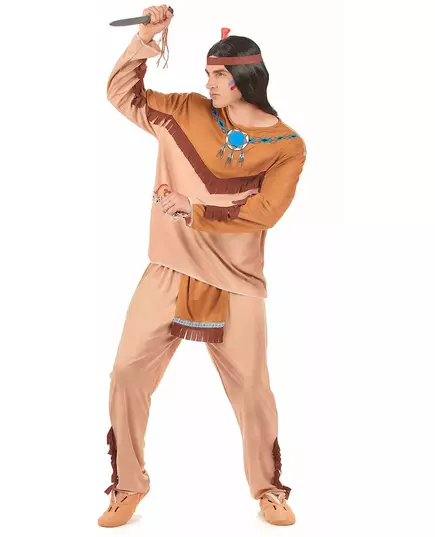 Déguisement indien beige et marron homme, Taille: XX-Large, image 3