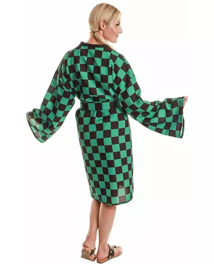 Déguisement kimono manga à damier adulte, Taille: Small, image 2