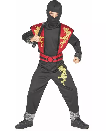 Gele en rode draak ninja outfit voor jongens, Maat: 7–9 jaar (120–130 cm), image 3