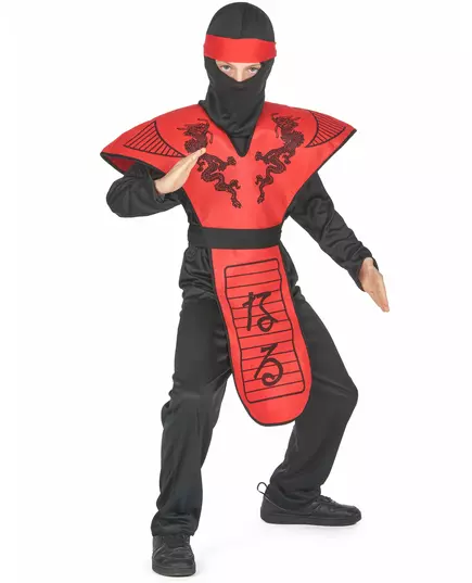 Déguisement ninja dragon rouge garçon, Taille: 10–12 ans (130–140 cm), image 3