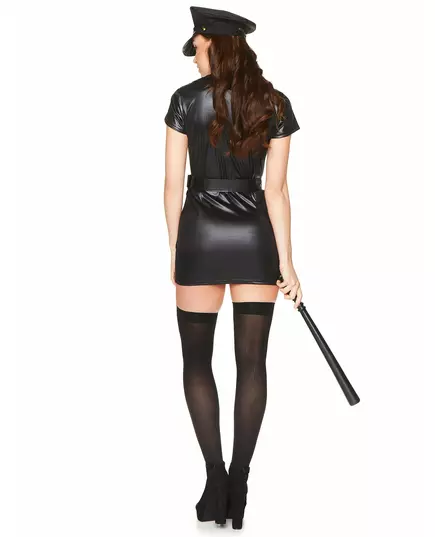 Zwart sexy politie kostuum voor vrouwen, Maat: Large, image 3
