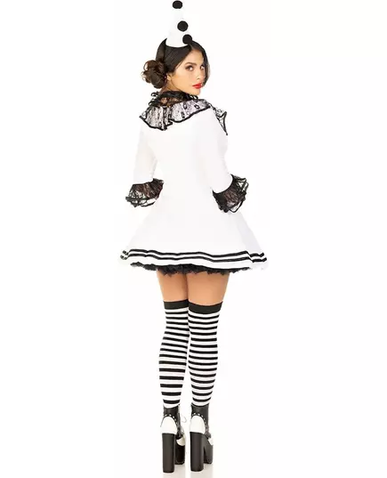 Déguisement pierrot blanc sexy femme, Taille: Medium/Large (42–44), image 3