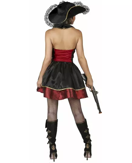 Déguisement Pirate baroque rouge et noir femme, Taille: Large, image 3
