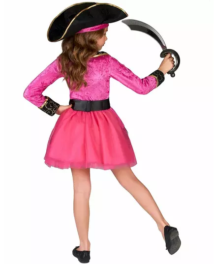 Déguisement Pirate rose et or fille, Taille: 10–12 ans (130–140 cm), image 3