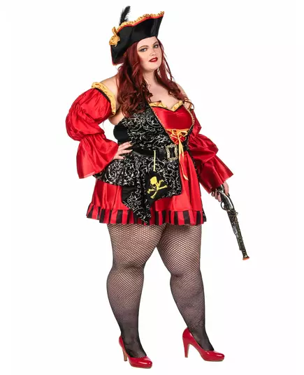 Déguisement Pirate rouge pour femme - Premium, Taille: Large (42/44), image 3