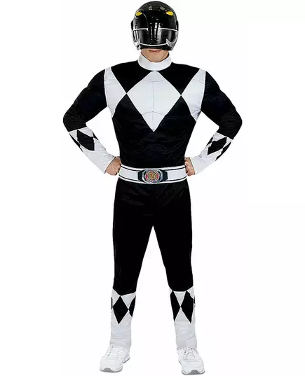 Power Ranger™ kostuum voor volwassenen zwart, Maat: Large, image 2