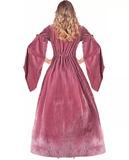 Vermomming van middeleeuwse prinses in roze en wit voor dames, Maat: Medium, image 2