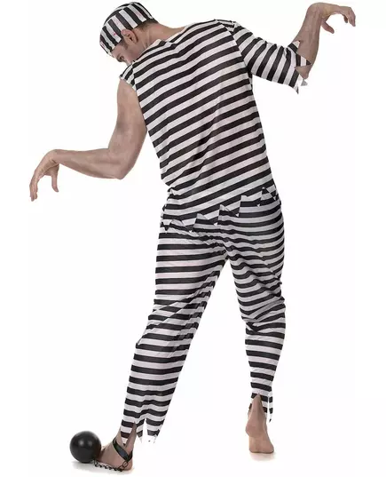 Déguisement prisonnier zombie effrayant homme, Taille: Medium, image 3
