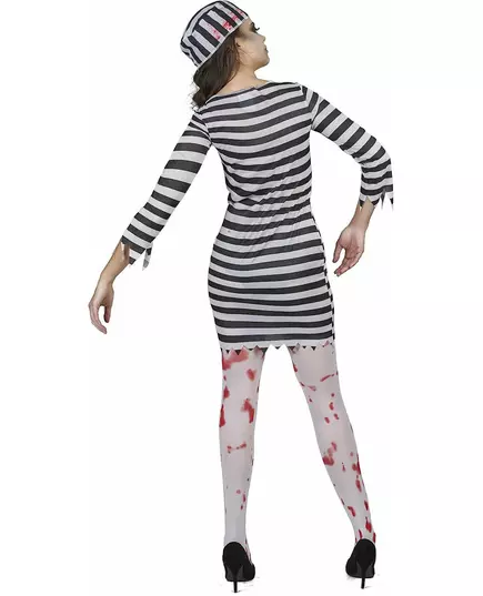 Déguisement effrayant prisonnière zombie femme, Taille: Large, image 3