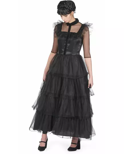 Déguisement robe de bal gothique noire femme, Taille: Small, image 2