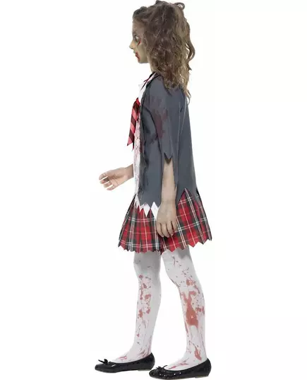 Zombie schoolmeisje Halloween kostuum voor kinderen, Maat: 10–12 jaar (145/158 cm), image 3