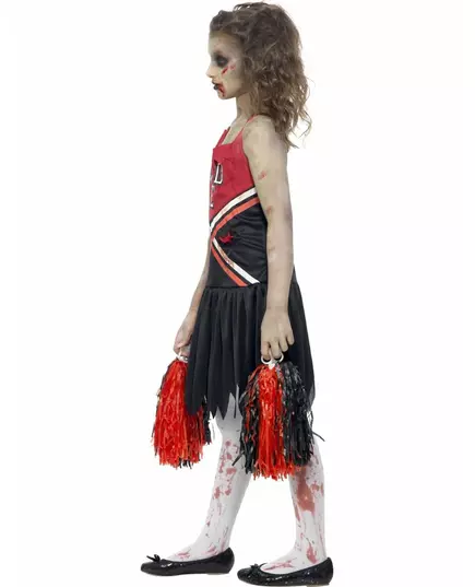 Déguisement zombie pompom girl noir et rouge fille, Taille: 13–15 ans, image 3