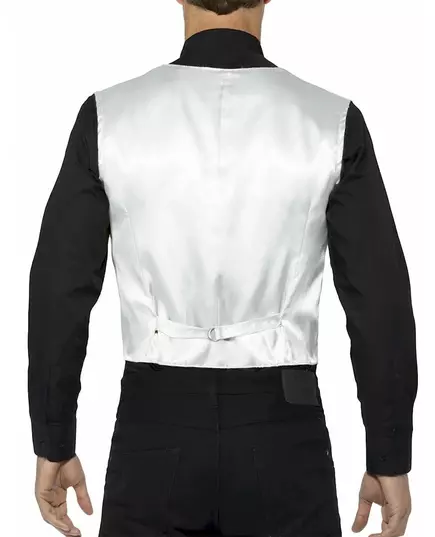 Gilet argent à sequins adulte, Taille: Medium, image 3