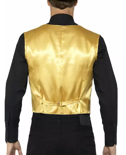 Gilet or à sequins adulte, Taille: Medium, image 3