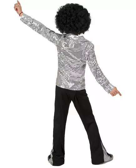 Déguisement Disco Argent sequins Garçon, Taille: 10–12 ans (L), image 3