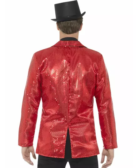 Luxe rood discojasje met lovertjes voor mannen, Maat: X-Large, image 3