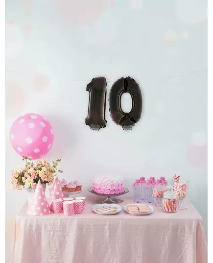 Ballon aluminium chiffre noir 40 cm, Taille: 6, image 3