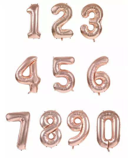 Ballon aluminium chiffre rose gold 36 cm, Taille: 9, image 3