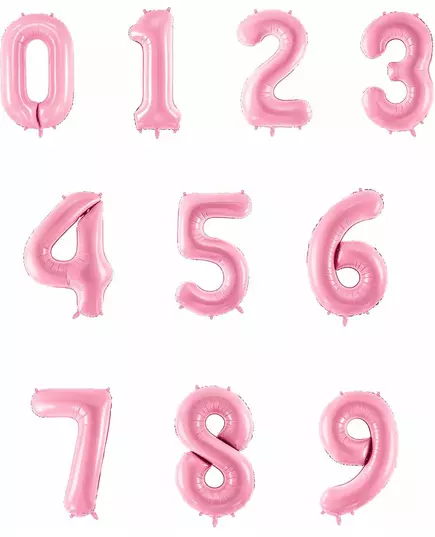 Ballon géant chiffre rose pastel 86 cm, Taille: 2, image 3