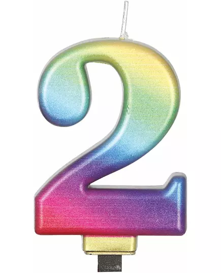 Bougie chiffre multicolore 8 cm, Taille: 2, image 3
