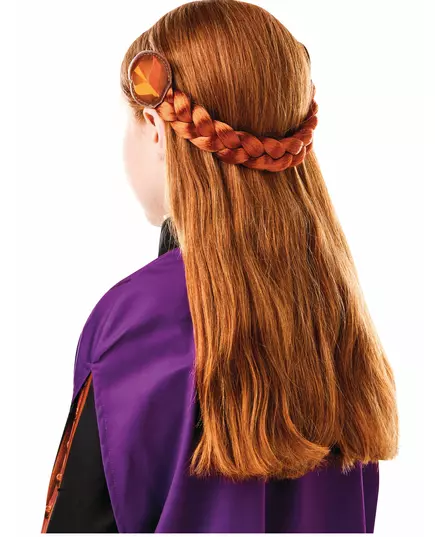Anna Frozen 2™ kostuum en vlecht pack voor meisjes, Maat: 7–8 jaar(122–128 cm), image 3