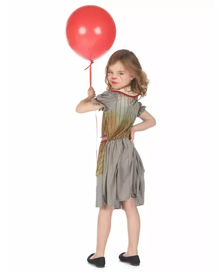 Enge clown vermomming grijs meisje, Maat: 13–14 jaar (140–152 cm), image 3