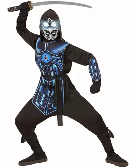 Cyber ninja kostuum met licht en geluid voor kinderen, Maat: 14–16 jaar (164 cm), image 3