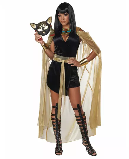 Luxe Egyptische katachtige godin vermomming voor vrouwen, Maat: M(40/42), image 3