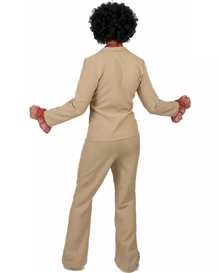 Beige disco kostuum met franjes voor mannen, Maat: Medium, image 3