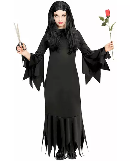 Zwarte gothic dame outfit voor kinderen, Maat: 11–13 jaar (158 cm), image 3